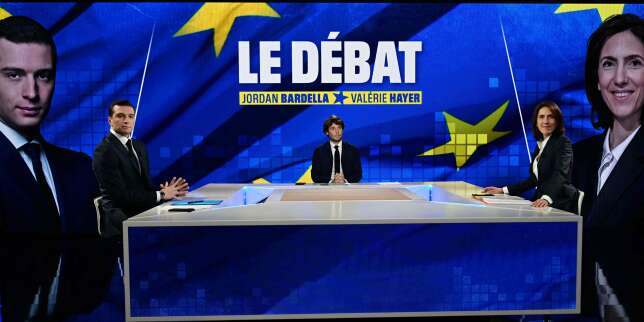 Elections européennes : face à Valérie Hayer, Jordan Bardella brocarde « l’Europe de Macron »